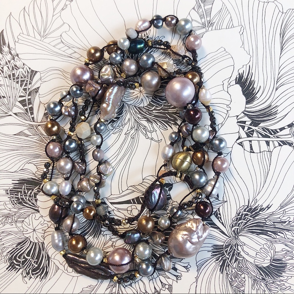 Pretty in Pink Mixed Pearl Bracelet or Necklace